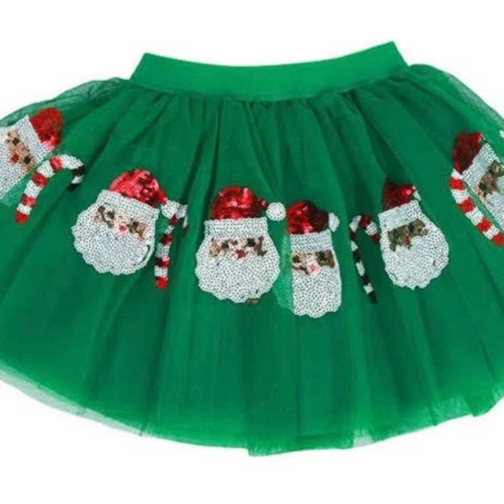 Sequin Green Santa Skirt Tutu